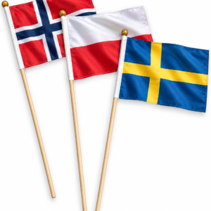 Handflagga träskaft