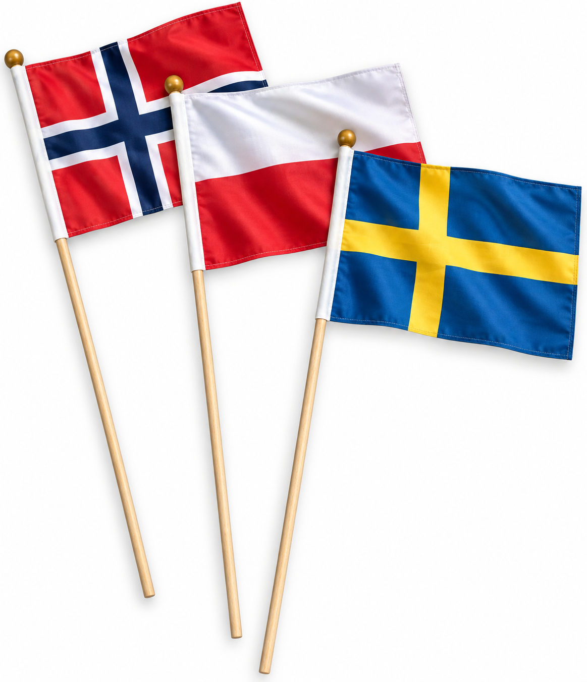 Handflagga träskaft